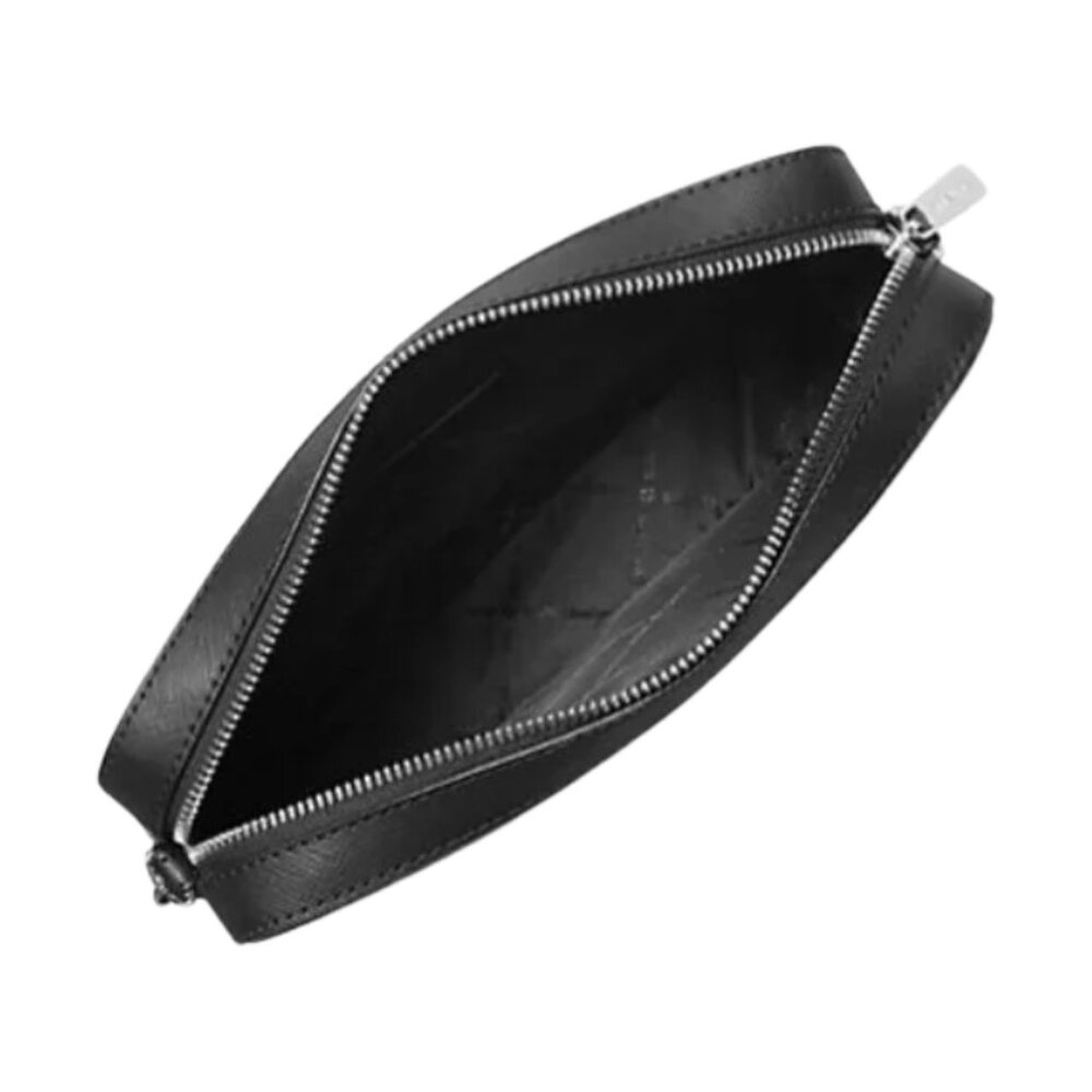 Michael Kors Jet Set Large Logo Crossbody Bag Black Grey - Picture 2 of 3